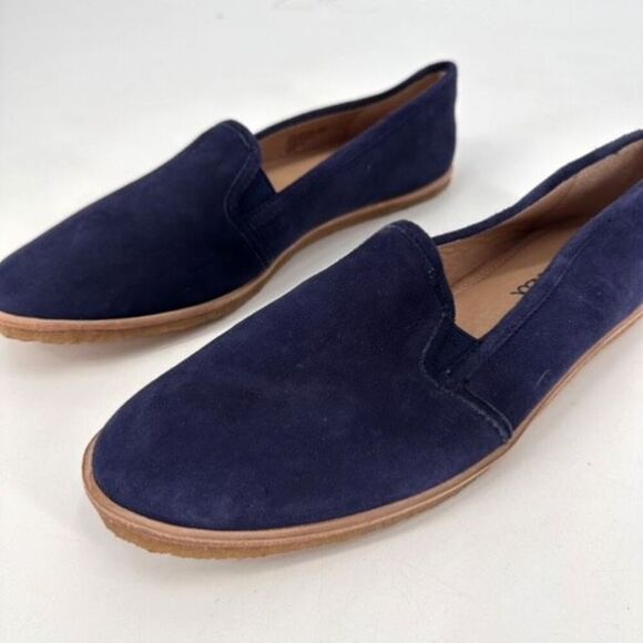 Splendid blue Suede Fine Leather Loafers Pull On Shoes Size 8 Flats Neutral Work - Picture 1 of 8